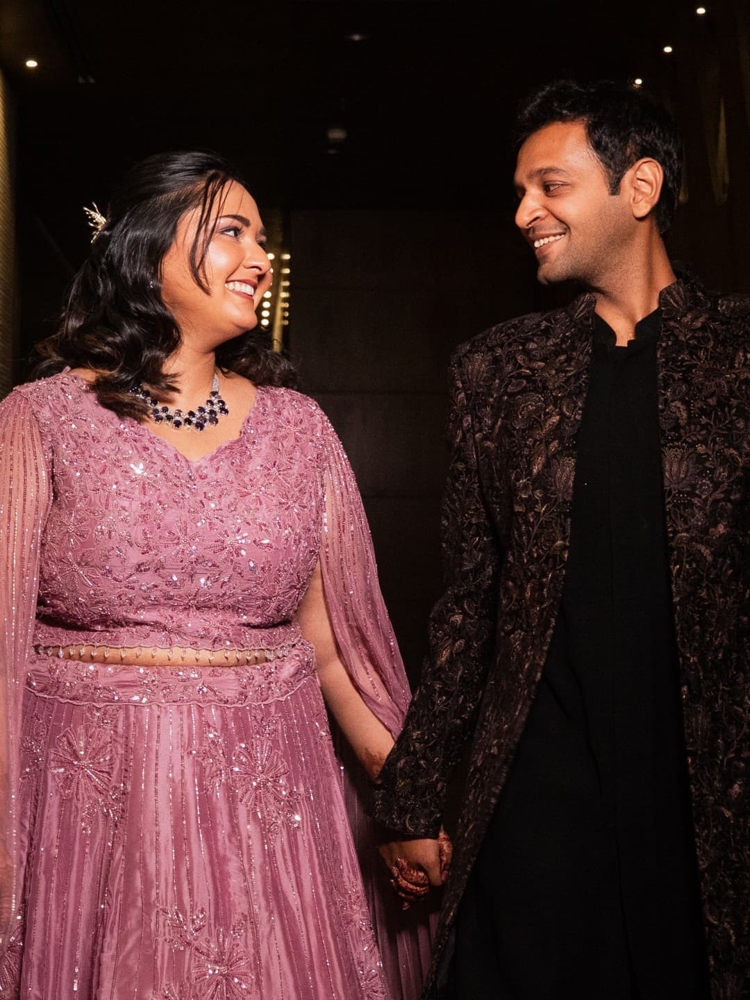 Ayushi and Hridik at their engagement